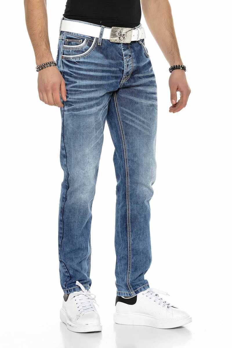 CD622 Men Straight Fit-Jeans con lavado frío