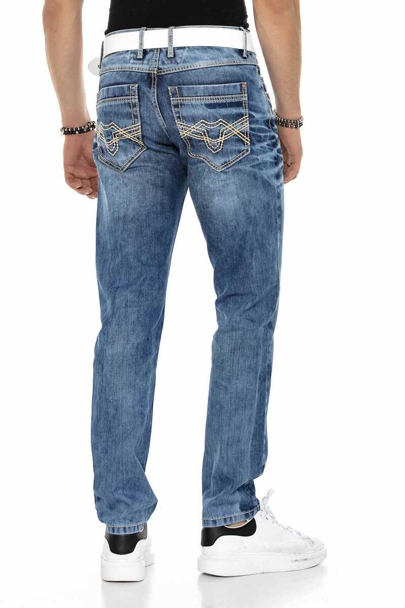 CD622 Men Straight Fit-Jeans con lavado frío