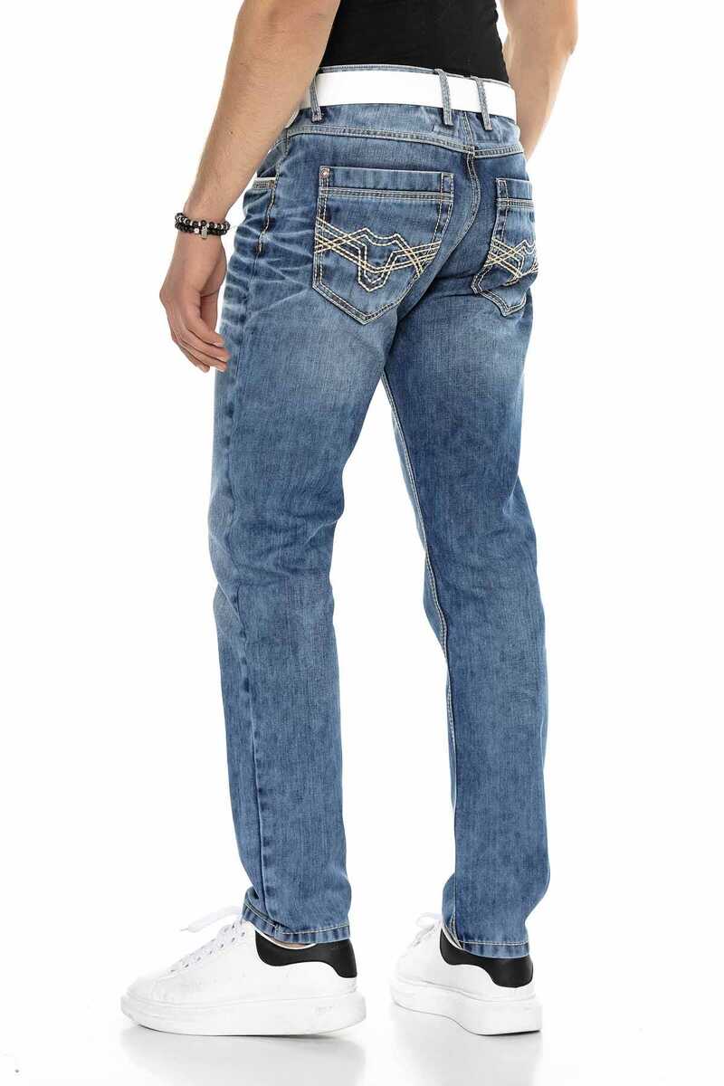 CD622 Men Straight Fit-Jeans con lavado frío