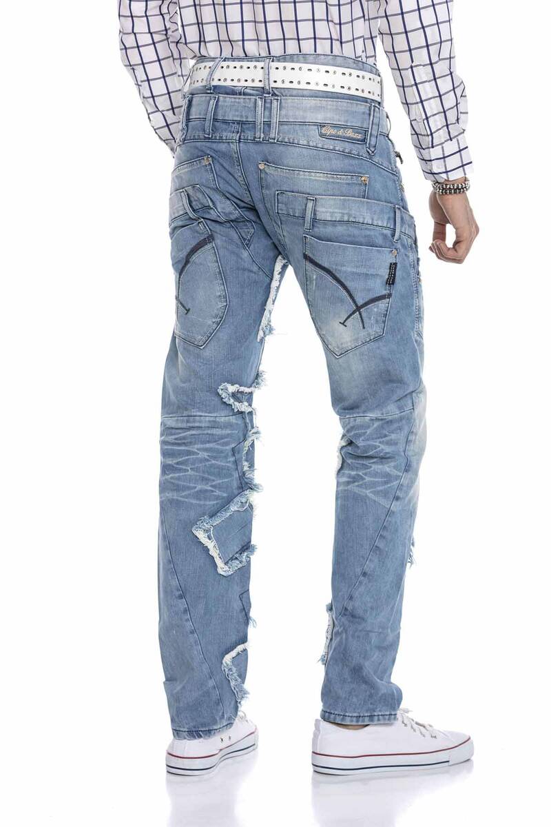 CD617 Jeans cómodos para hombres en diseño de mosaicos de moda