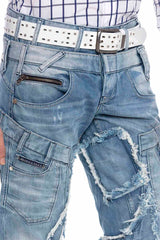 CD617 Jeans cómodos para hombres en diseño de mosaicos de moda