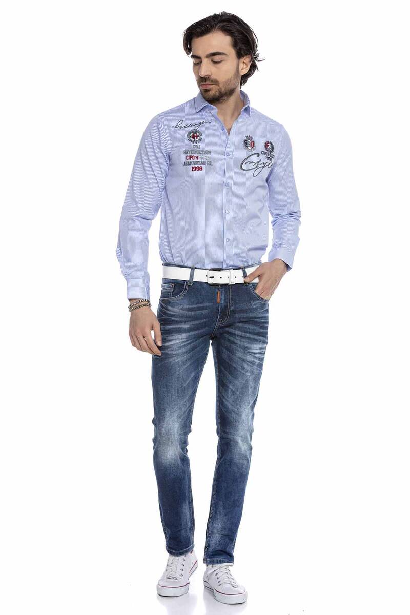 CD603 Jeans para hombres en el corte de ajuste directo de moda