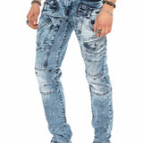 CD598 Herren bequeme Jeans mit coolen Ziernahtelementen