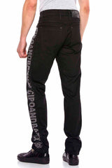 CD578 Jeans confortables pour hommes avec bandes latérales scintillantes