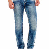 CD434 Men Slim-Fit-Jeans with button pockets in regular fit