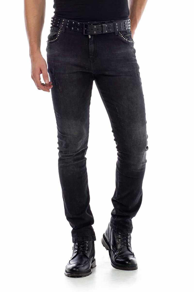 CD426 Jeans cómodos para hombres con nittilla