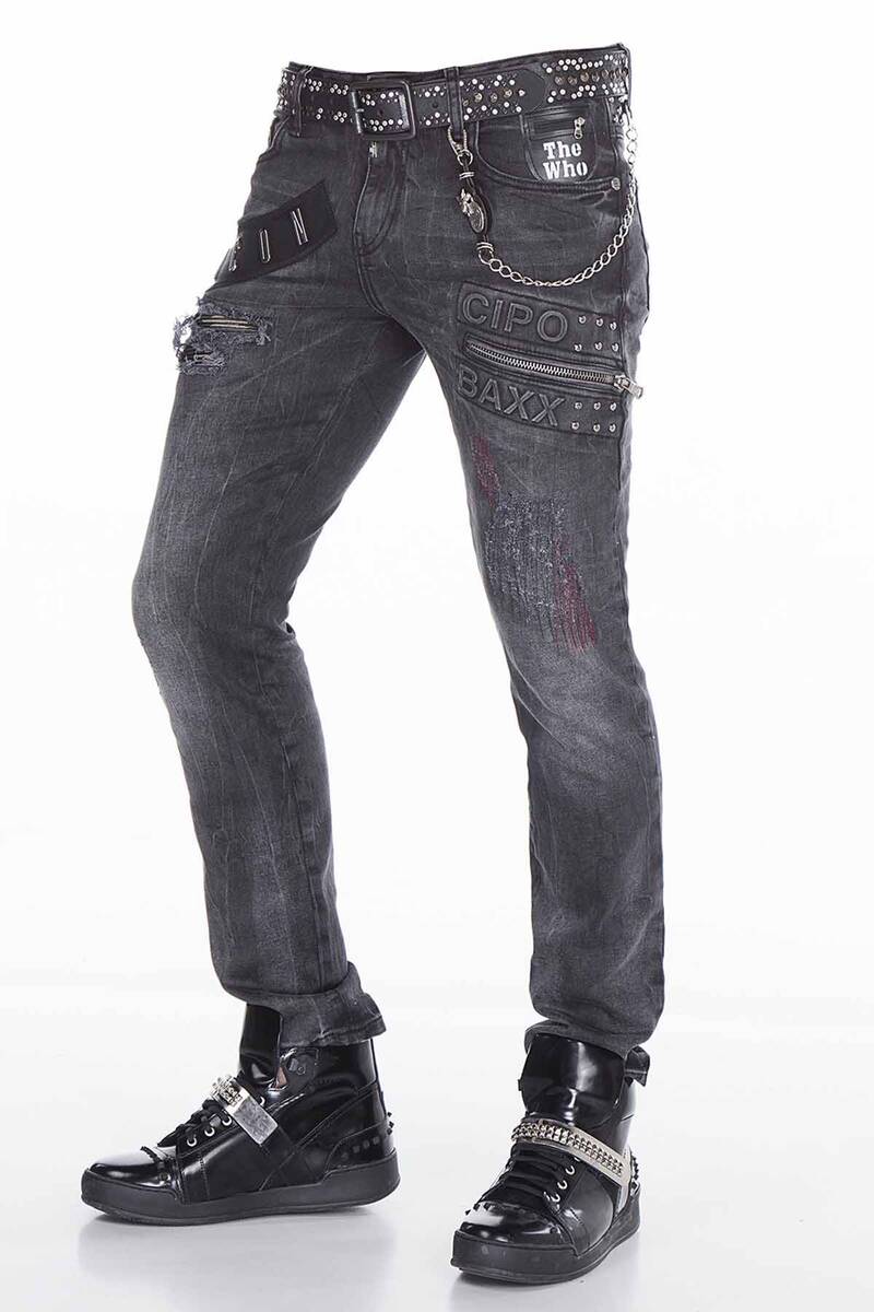 CD396 Jeans cómodos para hombres en el corte de ajuste regular