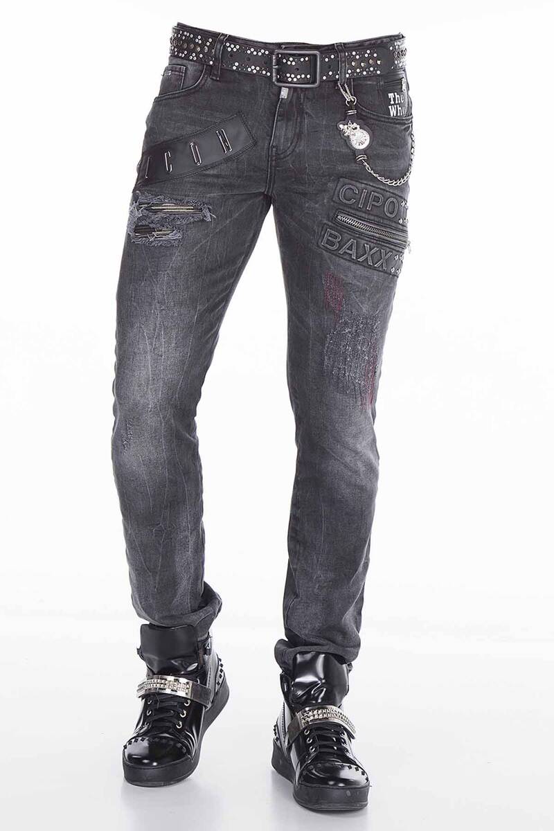 CD396 Jeans cómodos para hombres en el corte de ajuste regular