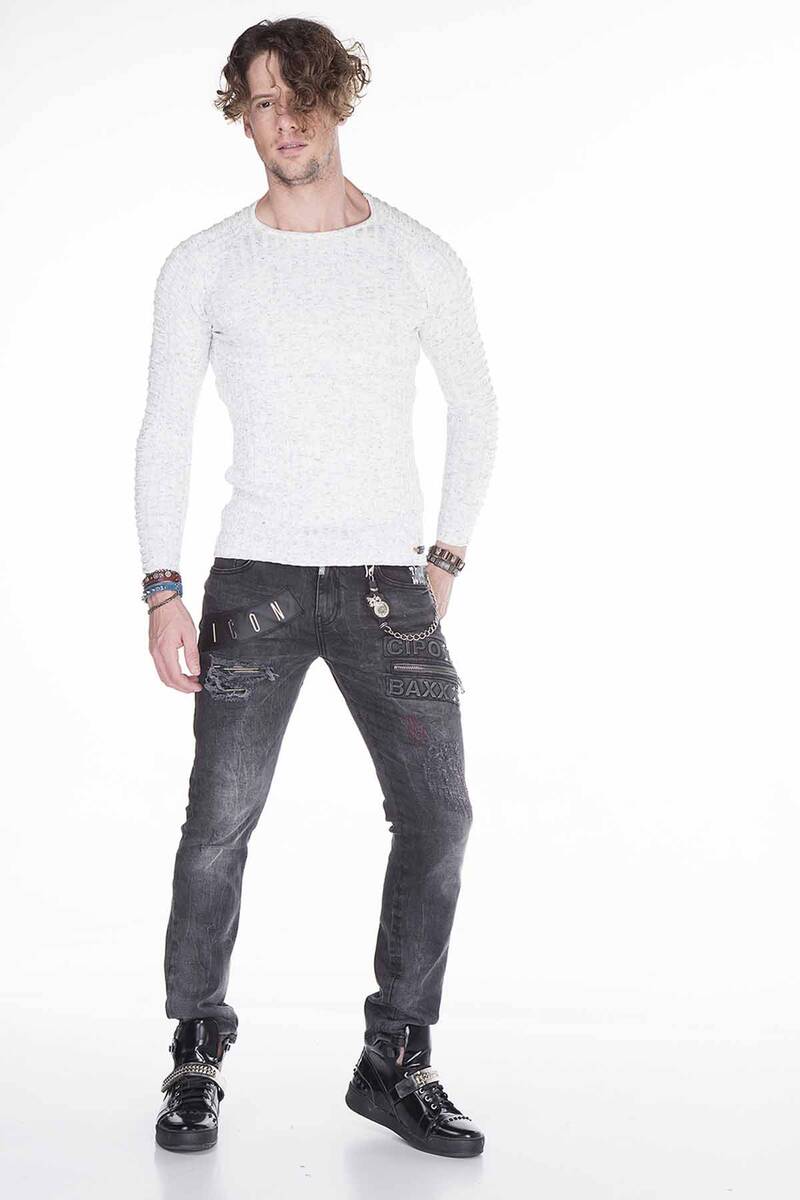 CD396 Jeans cómodos para hombres en el corte de ajuste regular