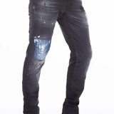 CD388 men's comfortable jeans with destroyed effects