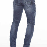 CD382 Jeans slim pour hommes, style biker à la mode