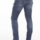 CD382 Jeans slim pour hommes, style biker à la mode