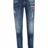 CD368 jeans confortables pour hommes avec patch en slim fit