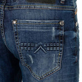 CD368 jeans confortables pour hommes avec patch en slim fit