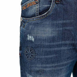 CD368 jeans confortables pour hommes avec patch en slim fit