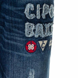 CD368 jeans confortables pour hommes avec patch en slim fit