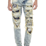 CD337 Jeans confortable pour hommes avec des éléments destroyed