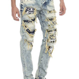 CD337 Jeans confortable pour hommes avec des éléments destroyed
