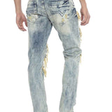 CD337 Jeans confortable pour hommes avec des éléments destroyed