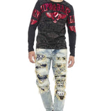 CD337 Jeans confortable pour hommes avec des éléments destroyed