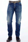 Jeans cómodos para hombres CD331 con ajuste recto de lavado sutil