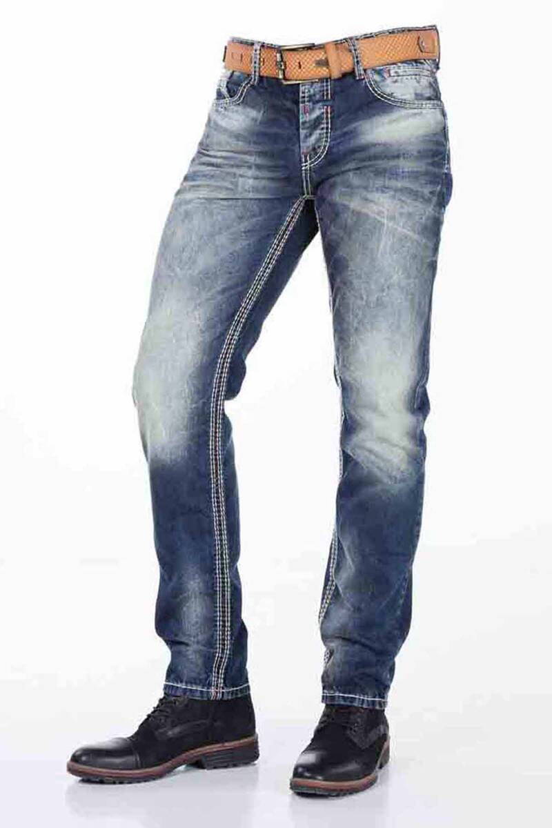CD329 Jeans cómodos para hombres  con gran lavado