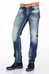 CD329 Jeans cómodos para hombres  con gran lavado