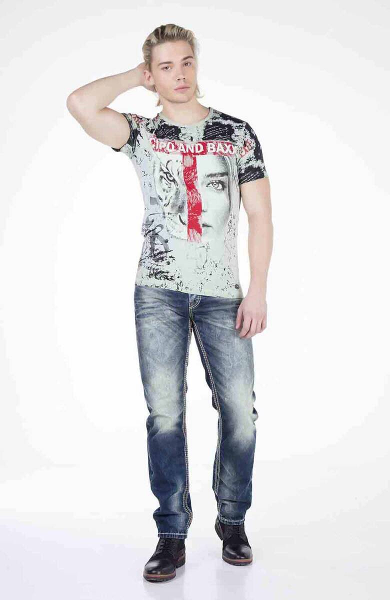 CD329 Jeans cómodos para hombres  con gran lavado