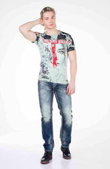 CD329 Jeans cómodos para hombres  con gran lavado