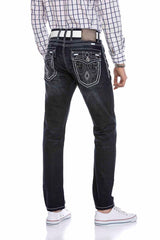 CD324 Herren bequeme Jeans mit besonderen Ziernähten
