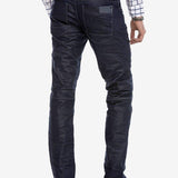 CD301 jeansy z przeszyciami w patchworkowym stylu o prostym kroju