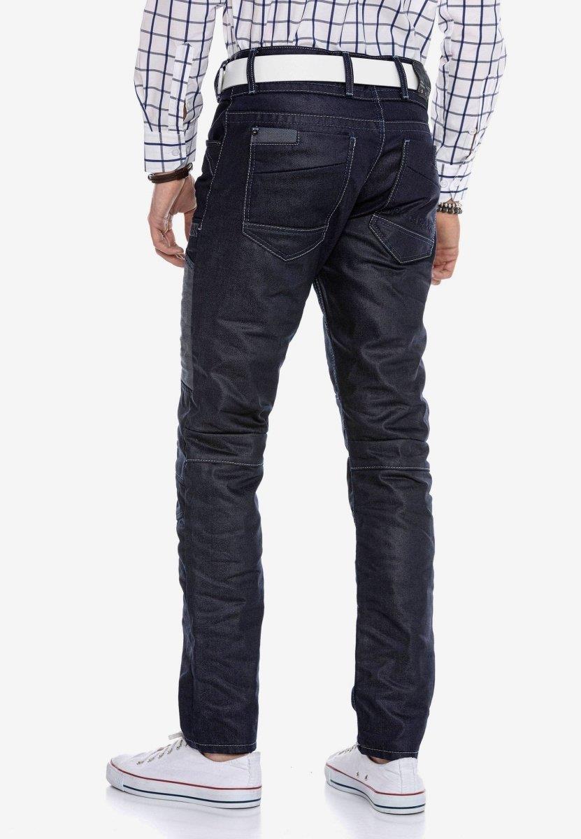 CD301 Herren bequeme Jeans im Patchwork-Look in Straight Fit