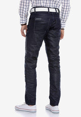 CD301 Herren bequeme Jeans im Patchwork-Look in Straight Fit