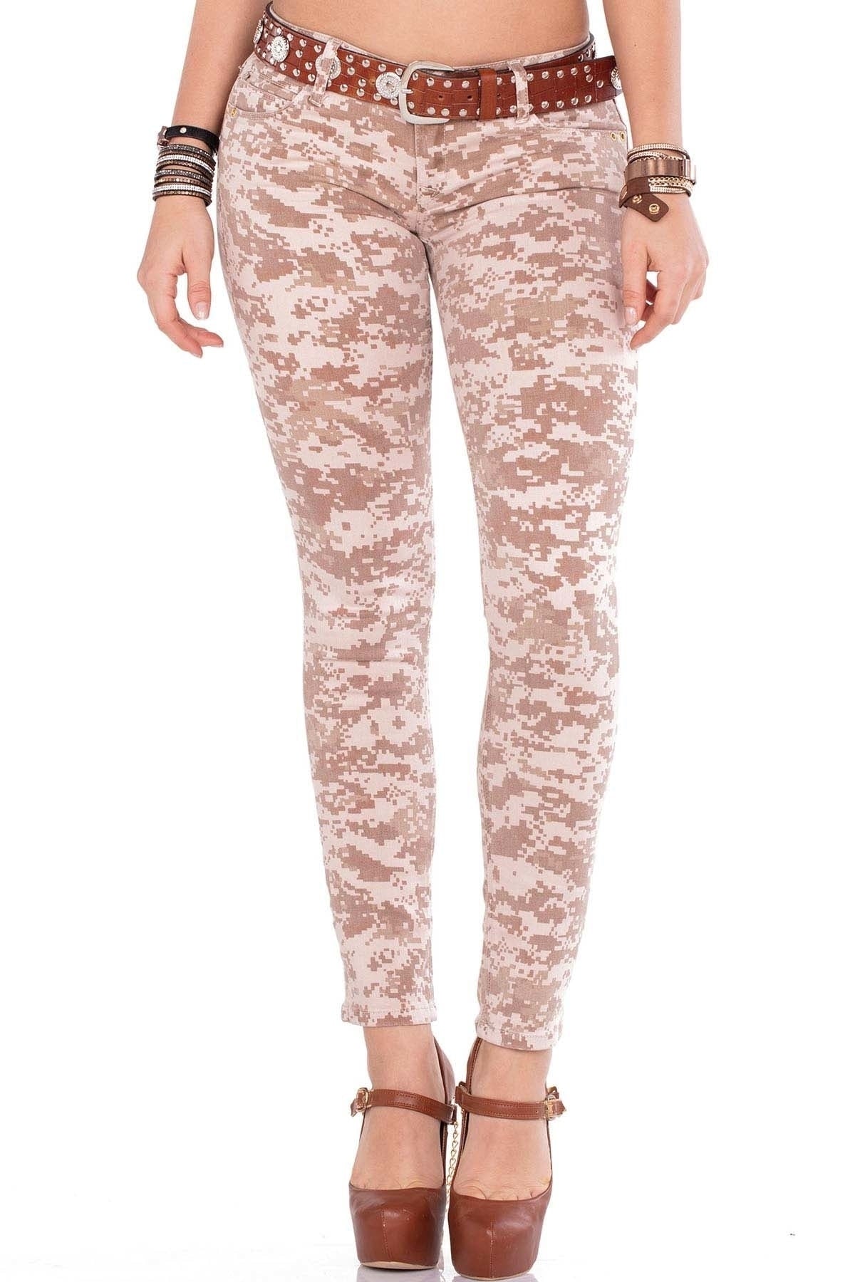 CBW-0521 Jeans Rectos Camuflados para Mujer