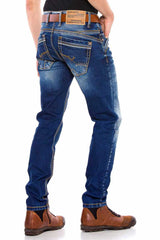 CD530 men's comfortable jeans with subtle decorative stitching