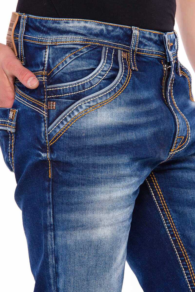 CD530 men's comfortable jeans with subtle decorative stitching