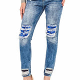 WD305 Damen Röhrenjeans mit Boyfriend-Cut