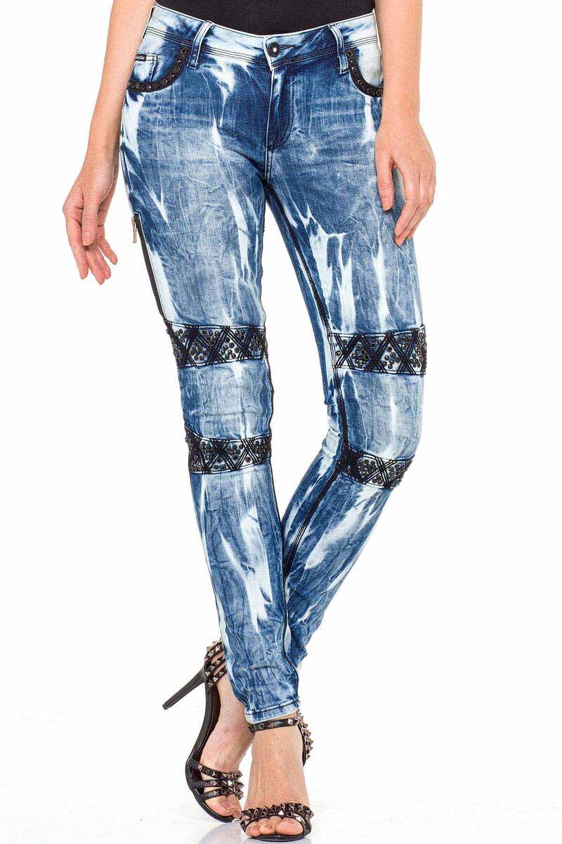 WD368 Rohrenjeans femminile con ricamo alla moda