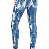 WD368 Jean skinny pour femme avec broderie à la mode