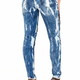 WD368 Jean skinny pour femme avec broderie à la mode