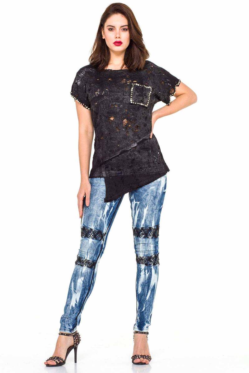 WD368 Rohrenjeans femminile con ricamo alla moda