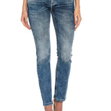 WD401–Damen Jeans mit Strass und Stickerei