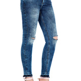 WD276 jeansy damskie slim fit z dziurami