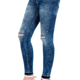 WD276 jeansy damskie slim fit z dziurami
