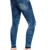 WD276 jeansy damskie slim fit z dziurami