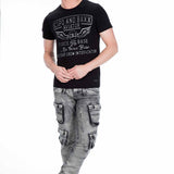 CD429 Jeans slim pour hommes avec poches cargo