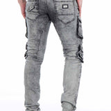 CD429 Jeans slim pour hommes avec poches cargo