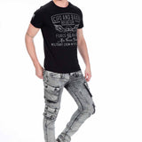 CD429 Jeans slim pour hommes avec poches cargo