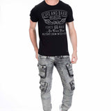 CD429 Jeans slim pour hommes avec poches cargo