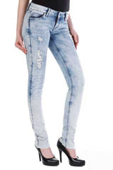 Jeans Slim-Fit WD220 avec des détails d'occasion cool